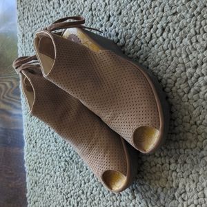 Fly London Wedge Peep toe shoes size 40